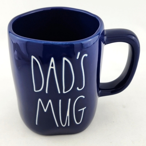 ⭐️2/ $50⭐ Rae Dunn Artisan Coffee Tea Mug Glossy Blue Large Letters DAD'S MUG - Picture 2 of 10